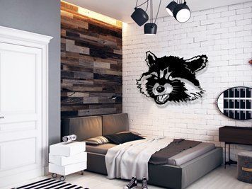 Панно из дерева Raccoon 60030 фото