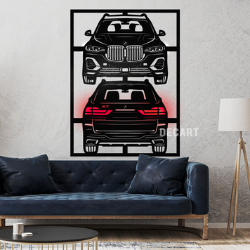 Дерев'яне панно BMW X7 90х67 см (без підсвітки) 11098 фото