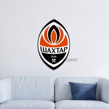 Дерев'яне панно Двошарова емблема Шахтар 42х65 см 30012 фото