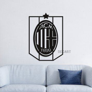 Дерев'яне панно "Мілан Milan football " 50х70 см 30035 фото